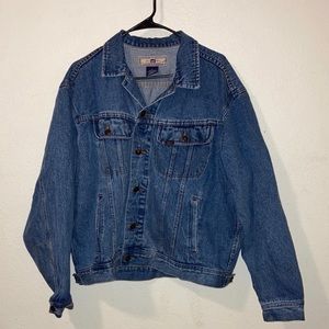 vintage lee 1889 dark blue denim button up jacket